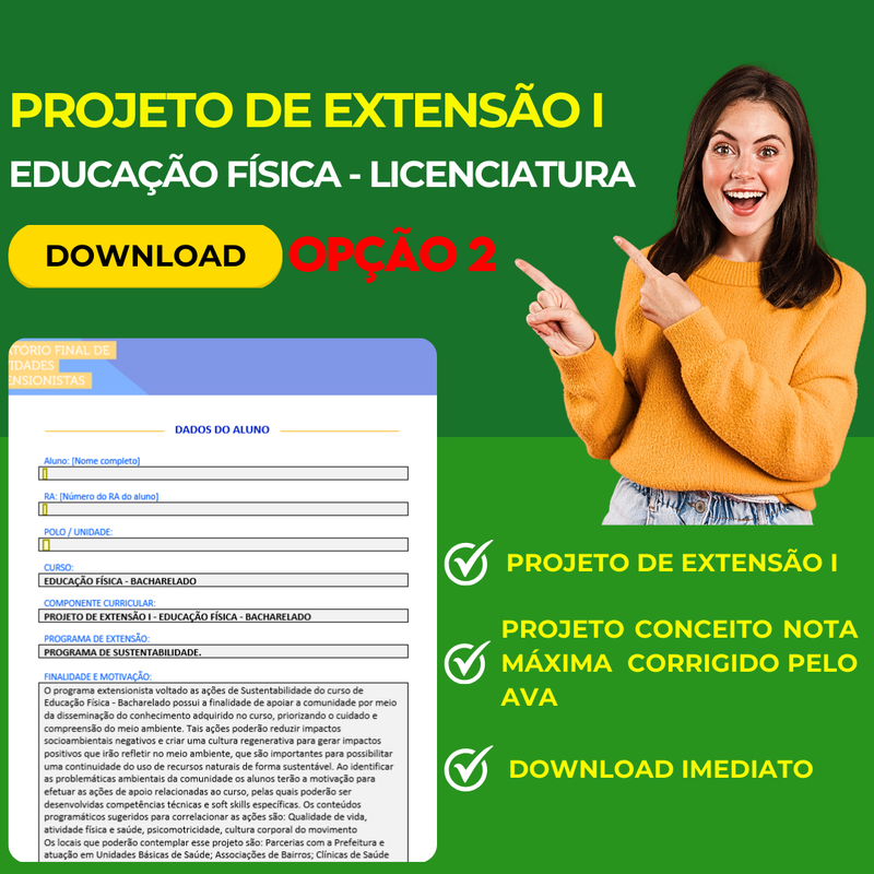 PROJETO DE EXTENSÃO I - EDUCAÇÃO FÍSICA LICENCIATURA opção 2