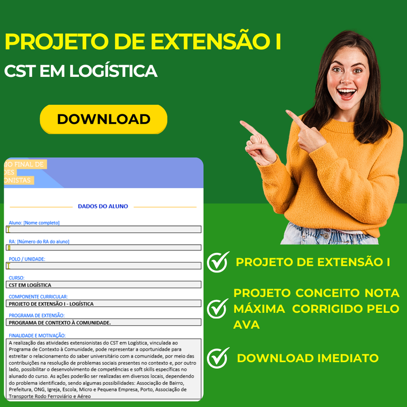 PROJETO DE EXTENSÃO I - CST EM LOGÍSTICA