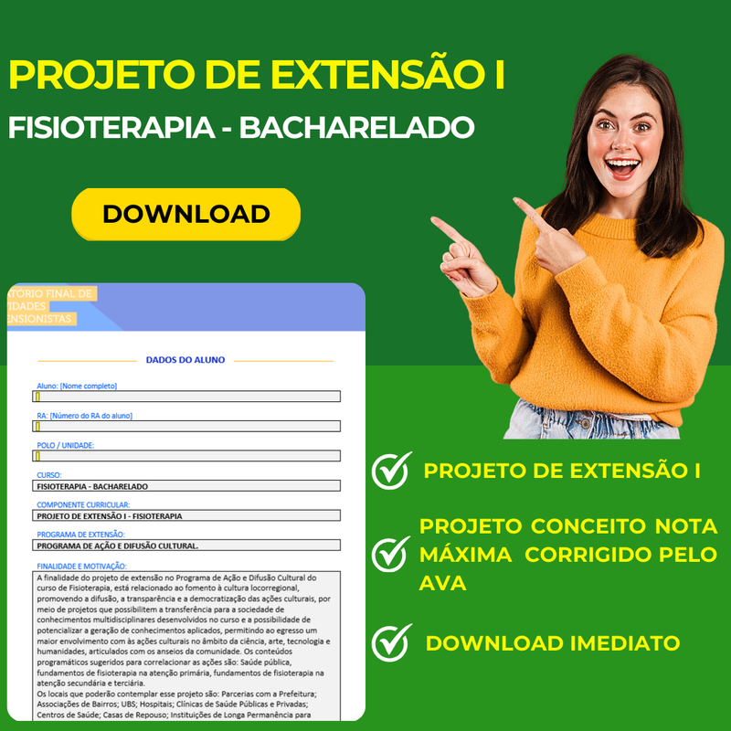 PROJETO DE EXTENSÃO I - FISIOTERAPIA BACHARELADO